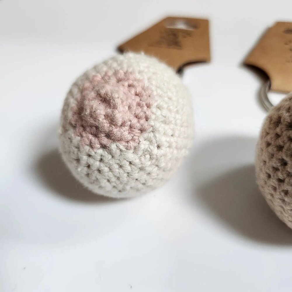 Handmade Crochet Boob Keychain - Picture 3 of 5